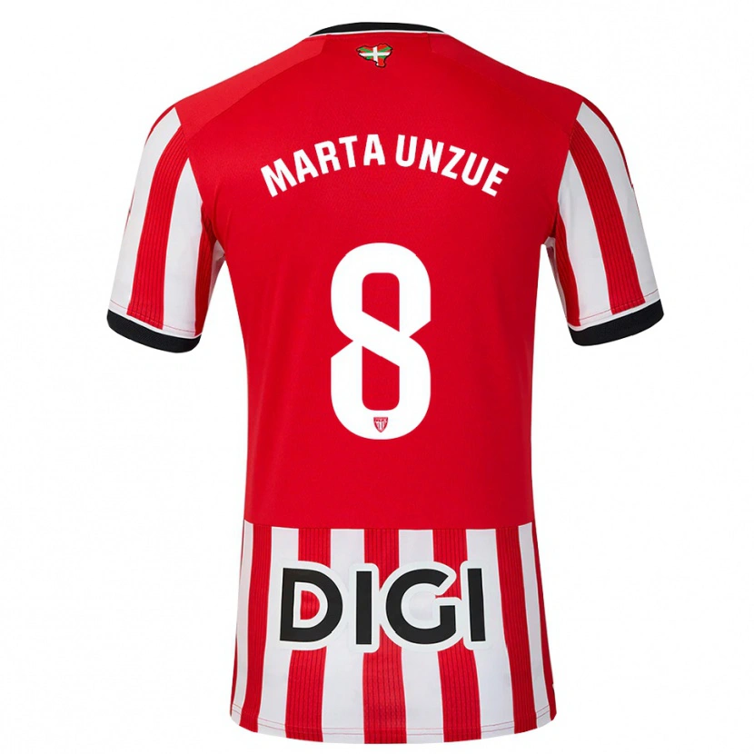 Danxen Dames Marta Unzué Urdániz #8 Rood Zwart Wit Thuisshirt Thuistenue 2026/27 T-Shirt
