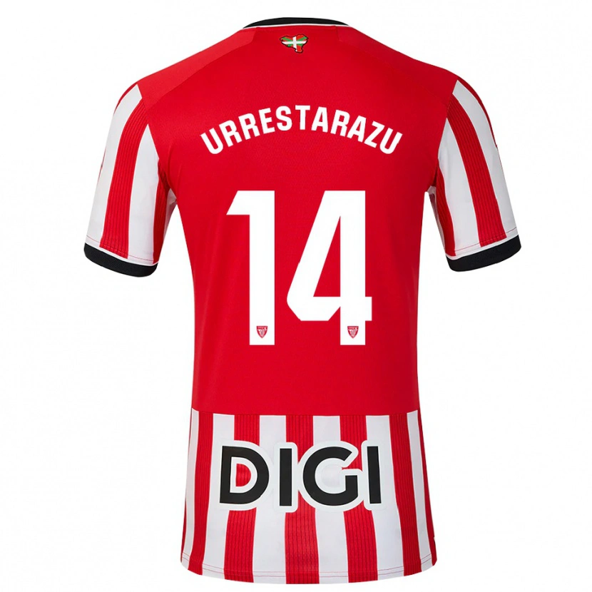 Danxen Dames Mikel Urrestarazu #14 Rood Zwart Wit Thuisshirt Thuistenue 2026/27 T-Shirt
