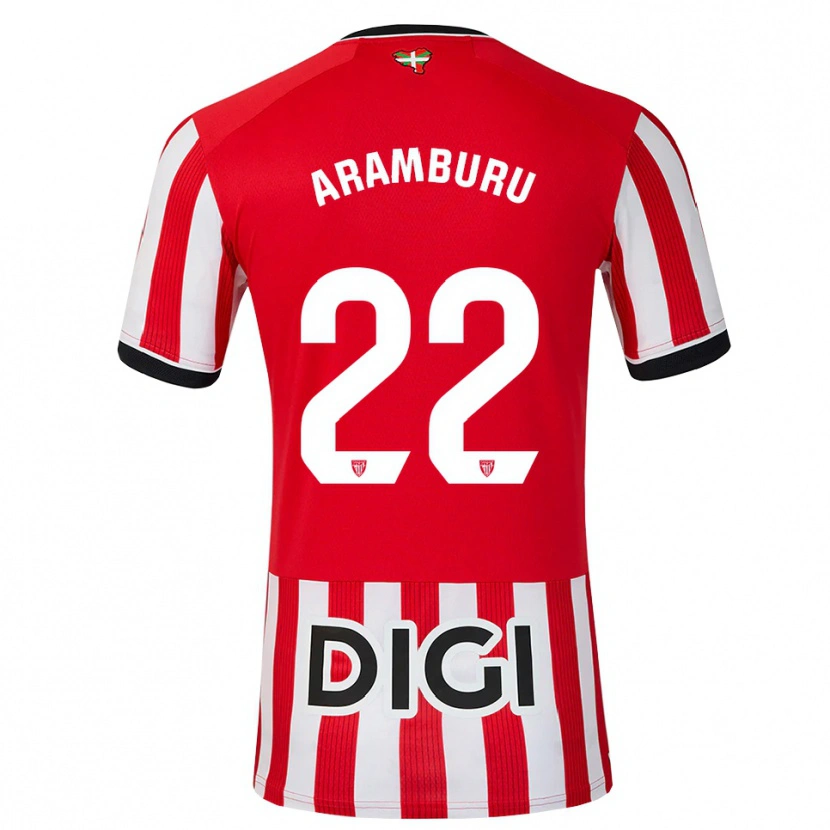 Danxen Dames Beñat Aramburu #22 Rood Zwart Wit Thuisshirt Thuistenue 2026/27 T-Shirt