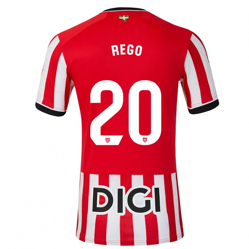 Danxen Dames Alejandro Rego #20 Rood Zwart Wit Thuisshirt Thuistenue 2026/27 T-Shirt