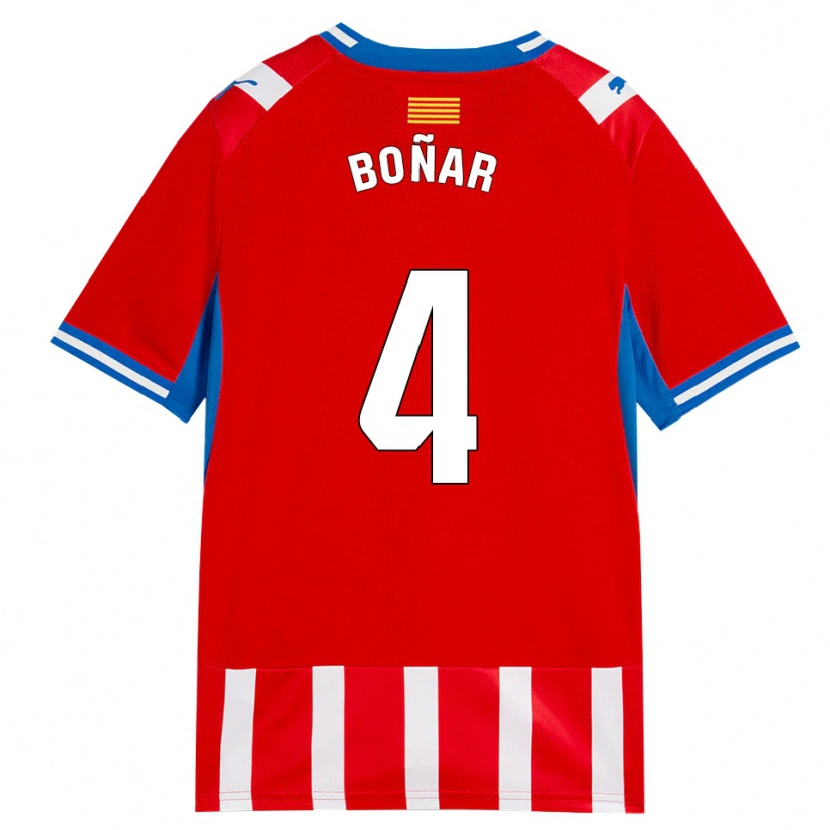 Danxen Dames Javier Boñar #4 Rood Wit Hemelsblauw Thuisshirt Thuistenue 2026/27 T-Shirt