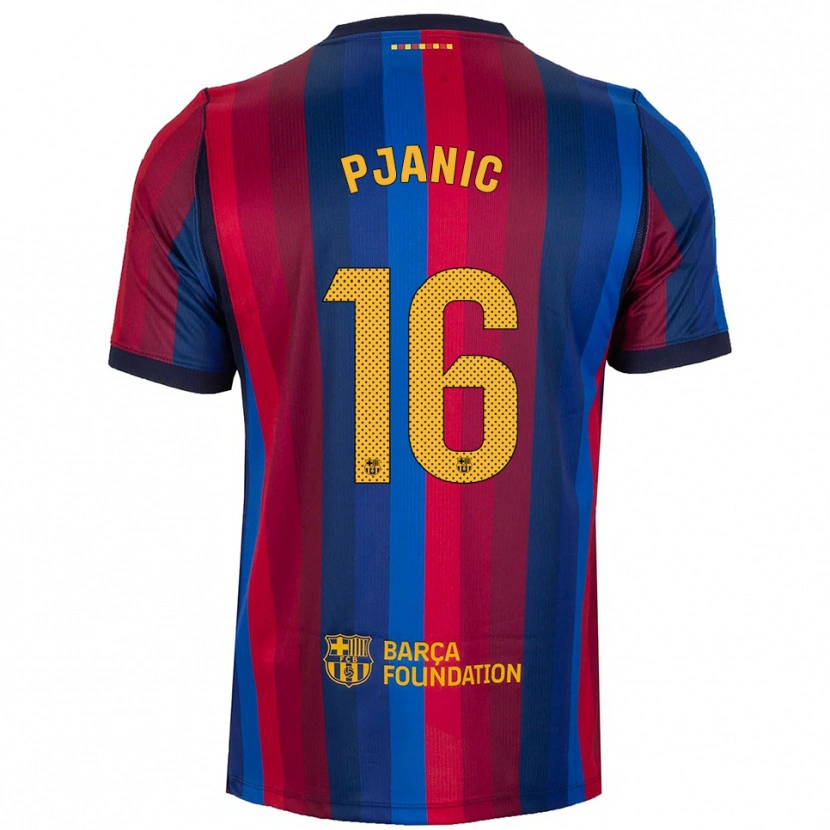 Danxen Dames Miralem Pjanic #16 Koninklijk Blauw Rood Geel Thuisshirt Thuistenue 2026/27 T-Shirt