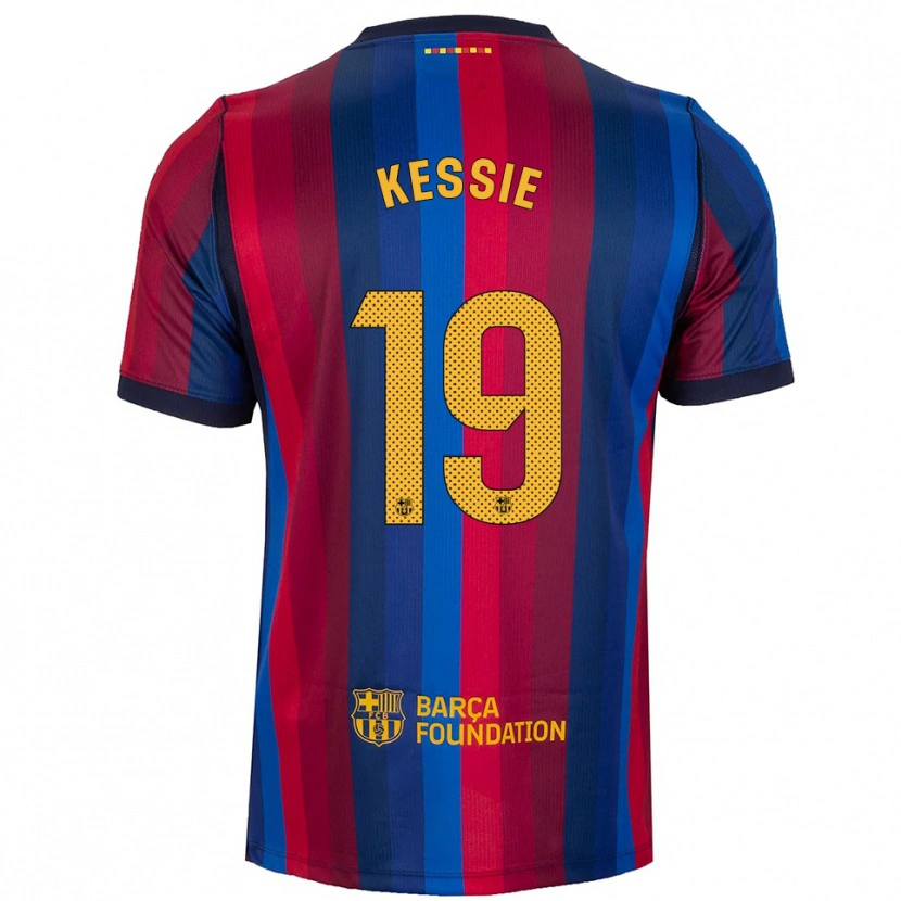 Danxen Dames Franck Kessie #19 Koninklijk Blauw Rood Geel Thuisshirt Thuistenue 2026/27 T-Shirt