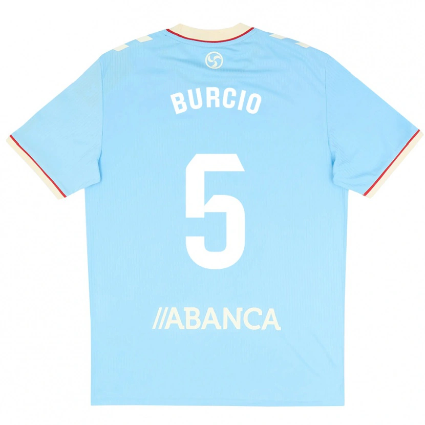 Danxen Dames Hugo Burcio #5 Hemelsblauw Wit Rood Thuisshirt Thuistenue 2026/27 T-Shirt