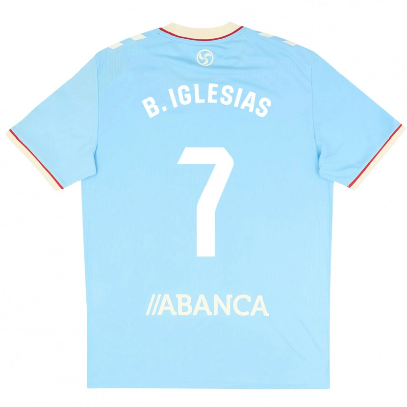 Danxen Dames Borja Iglesias #7 Hemelsblauw Wit Rood Thuisshirt Thuistenue 2026/27 T-Shirt