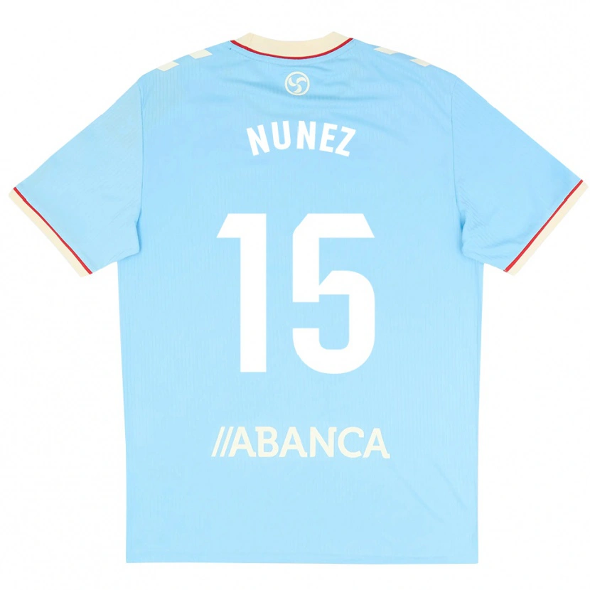 Danxen Dames Álvaro Núñez #15 Hemelsblauw Wit Rood Thuisshirt Thuistenue 2026/27 T-Shirt