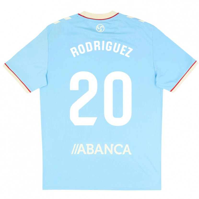 Danxen Dames Javi Rodríguez #20 Hemelsblauw Wit Rood Thuisshirt Thuistenue 2026/27 T-Shirt