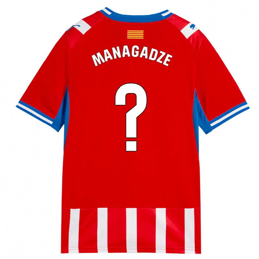 Danxen Dames Luka Managadze #0 Rood Wit Hemelsblauw Thuisshirt Thuistenue 2026/27 T-Shirt