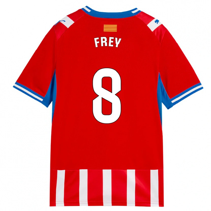 Danxen Dames Darío Frey #8 Rood Wit Hemelsblauw Thuisshirt Thuistenue 2026/27 T-Shirt