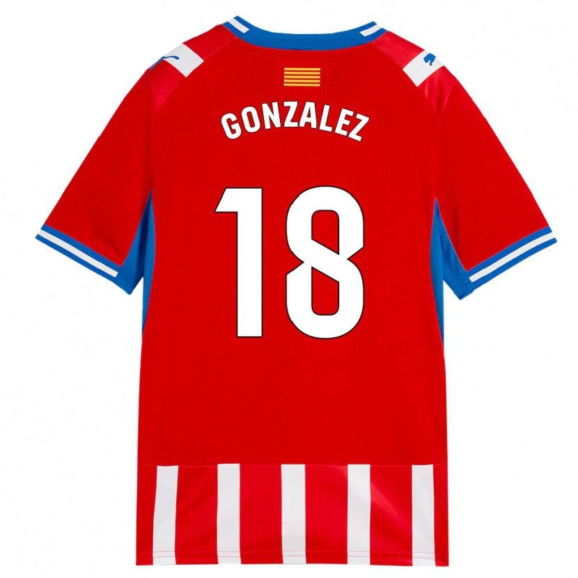 Danxen Dames Gerard Gonzalez #18 Rood Wit Hemelsblauw Thuisshirt Thuistenue 2026/27 T-Shirt