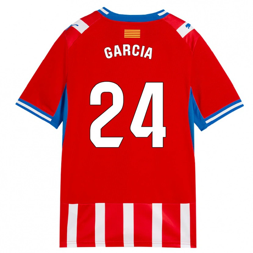Danxen Dames Borja García #24 Rood Wit Hemelsblauw Thuisshirt Thuistenue 2026/27 T-Shirt