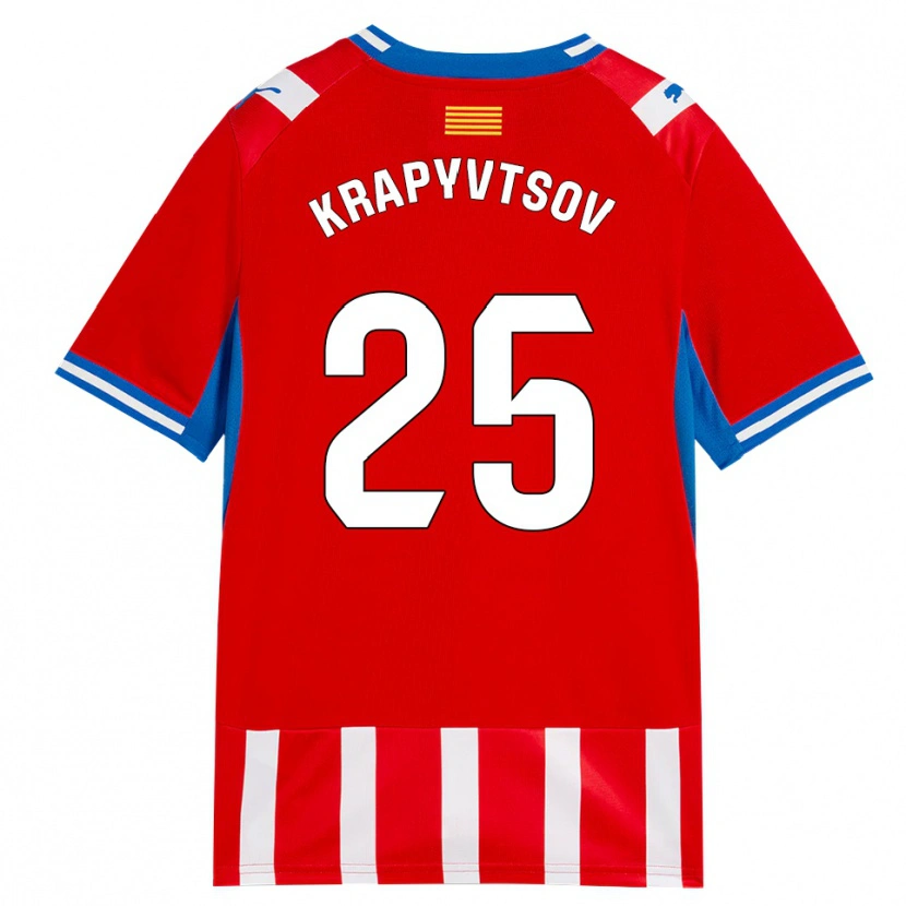 Danxen Dames Vladyslav Krapyvtsov #25 Rood Wit Hemelsblauw Thuisshirt Thuistenue 2026/27 T-Shirt