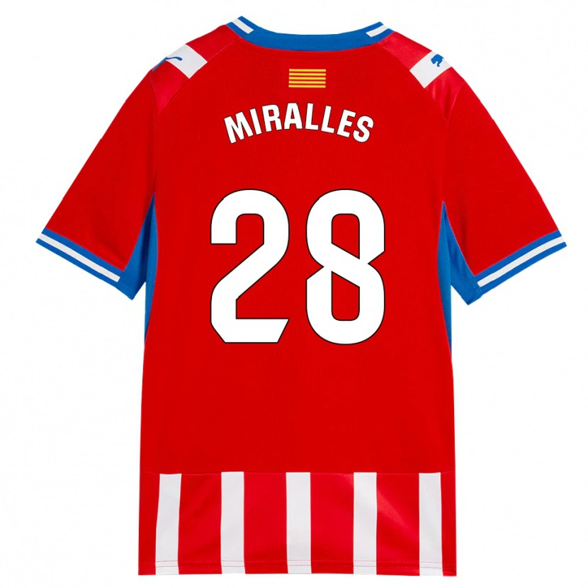 Danxen Dames Diego Miralles #28 Rood Wit Hemelsblauw Thuisshirt Thuistenue 2026/27 T-Shirt