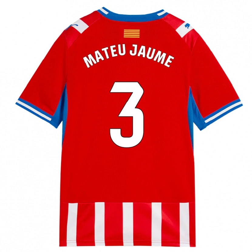 Danxen Dames Mateu Morey #3 Rood Wit Hemelsblauw Thuisshirt Thuistenue 2026/27 T-Shirt