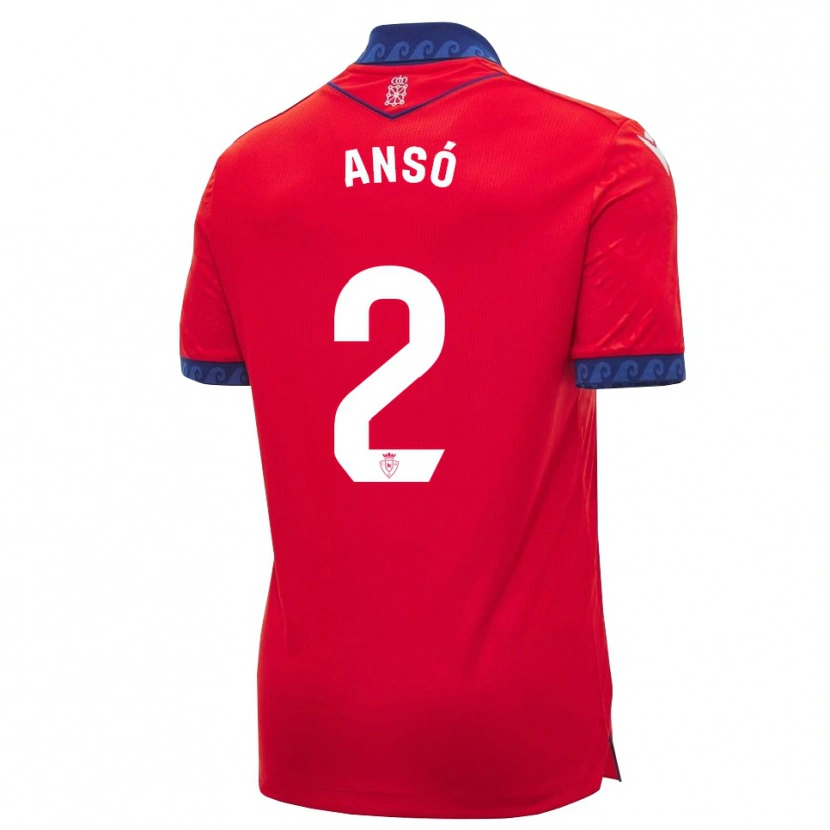 Danxen Dames Mikel Ansó #2 Rood Marineblauw Wit Thuisshirt Thuistenue 2026/27 T-Shirt