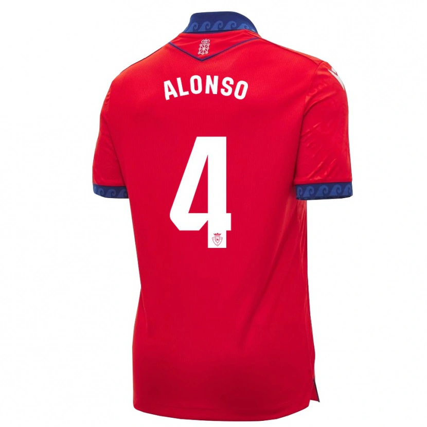 Danxen Dames Ander Alonso #4 Rood Marineblauw Wit Thuisshirt Thuistenue 2026/27 T-Shirt