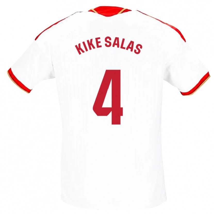 Danxen Dames Kike Salas #4 Wit Rood Thuisshirt Thuistenue 2026/27 T-Shirt