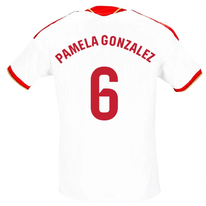 Danxen Dames Cinthia Pamela González Medina #6 Wit Rood Thuisshirt Thuistenue 2026/27 T-Shirt