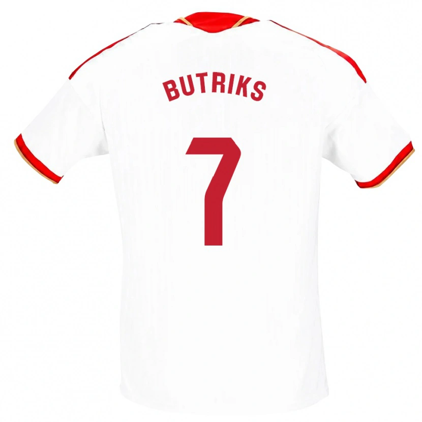 Danxen Dames Artjoms Butriks #7 Wit Rood Thuisshirt Thuistenue 2026/27 T-Shirt