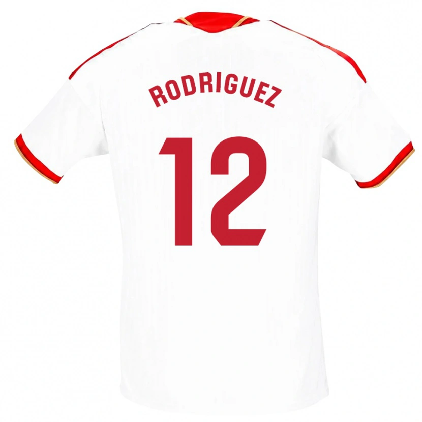 Danxen Dames Lucía María Rodríguez Herrero #12 Wit Rood Thuisshirt Thuistenue 2026/27 T-Shirt