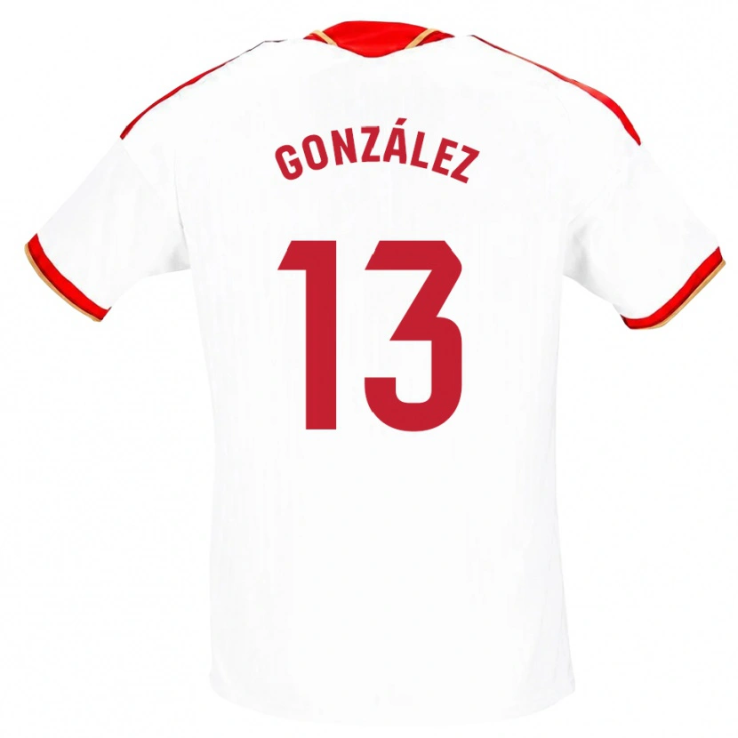 Danxen Dames Fran González #13 Wit Rood Thuisshirt Thuistenue 2026/27 T-Shirt