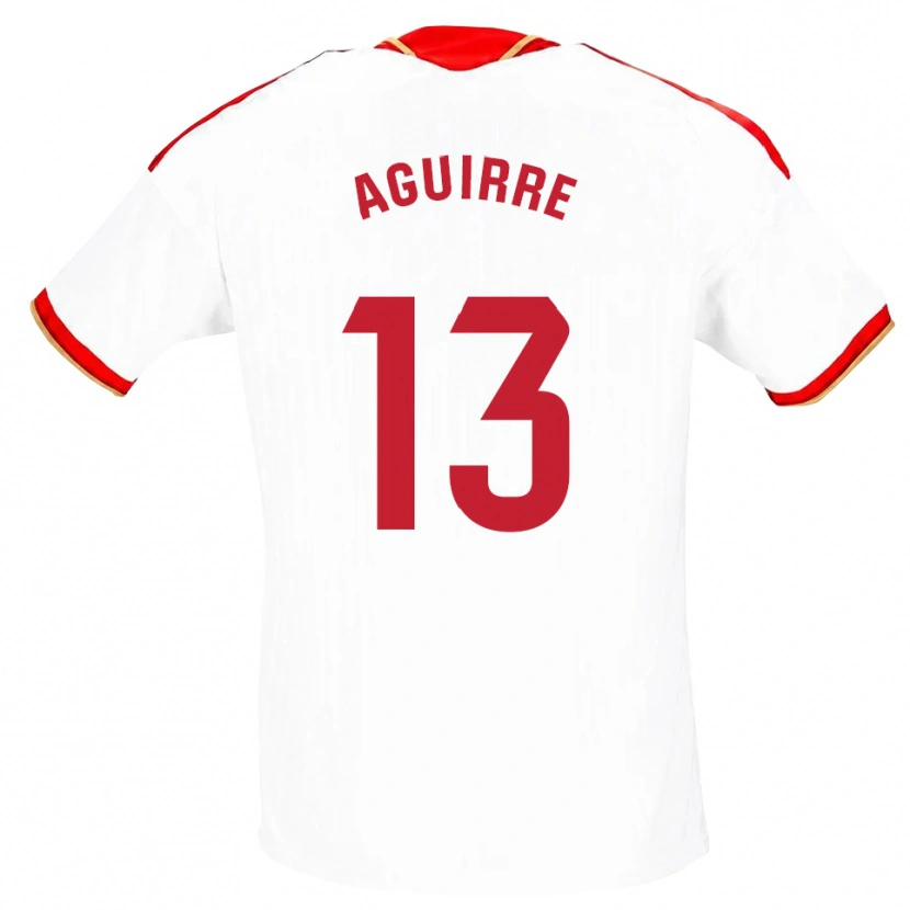 Danxen Dames Yolanda Aguirre #13 Wit Rood Thuisshirt Thuistenue 2026/27 T-Shirt