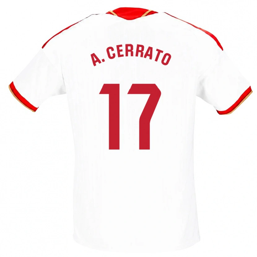 Danxen Dames Alba Cerrato Izquierdo #17 Wit Rood Thuisshirt Thuistenue 2026/27 T-Shirt