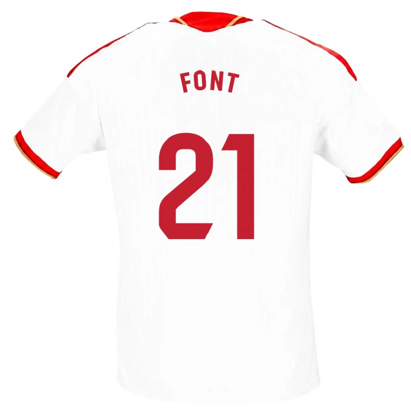 Danxen Dames Jan Font #21 Wit Rood Thuisshirt Thuistenue 2026/27 T-Shirt