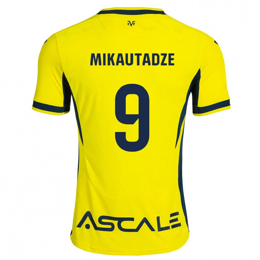 Danxen Dames Georges Mikautadze #9 Geel Zwart Rood Thuisshirt Thuistenue 2026/27 T-Shirt