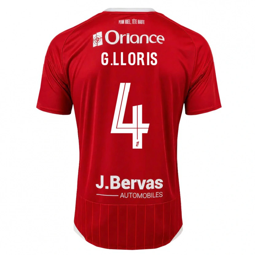 Danxen Dames Gautier Lloris #4 Wit Rood Thuisshirt Thuistenue 2026/27 T-Shirt