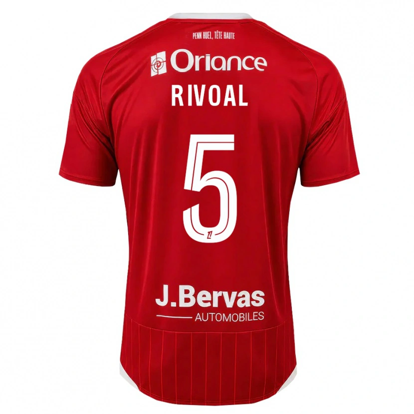 Danxen Dames Paul Rivoal #5 Wit Rood Thuisshirt Thuistenue 2026/27 T-Shirt