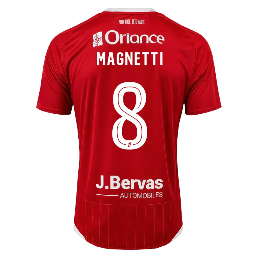Danxen Dames Hugo Magnetti #8 Wit Rood Thuisshirt Thuistenue 2026/27 T-Shirt