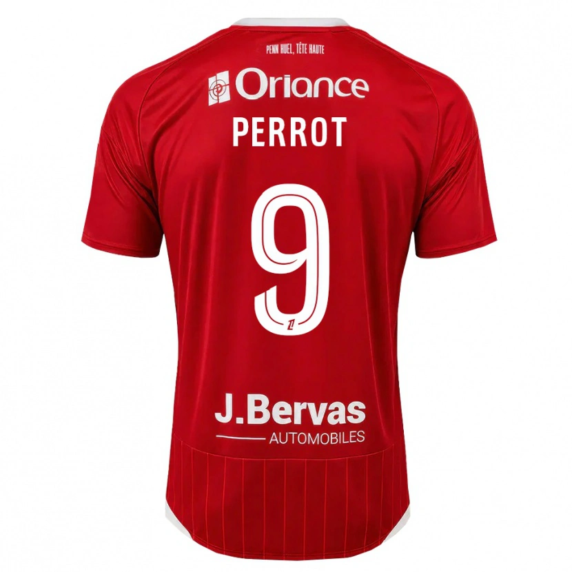 Danxen Dames Maël Perrot #9 Wit Rood Thuisshirt Thuistenue 2026/27 T-Shirt