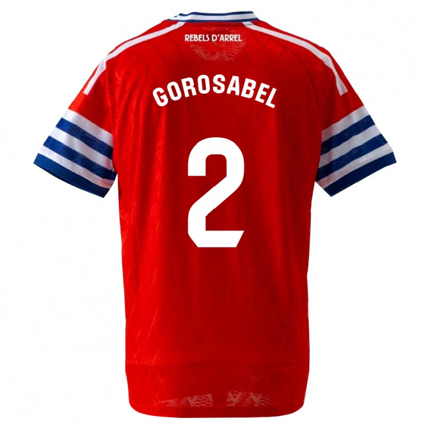 Danxen Dames Andoni Gorosabel #2 Koninklijk Blauw Rood Uitshirt Uittenue 2026/27 T-Shirt