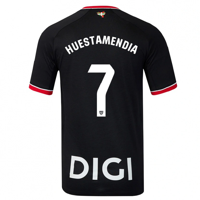 Danxen Dames Peio Huestamendia #7 Zwart Wit Rood Uitshirt Uittenue 2026/27 T-Shirt