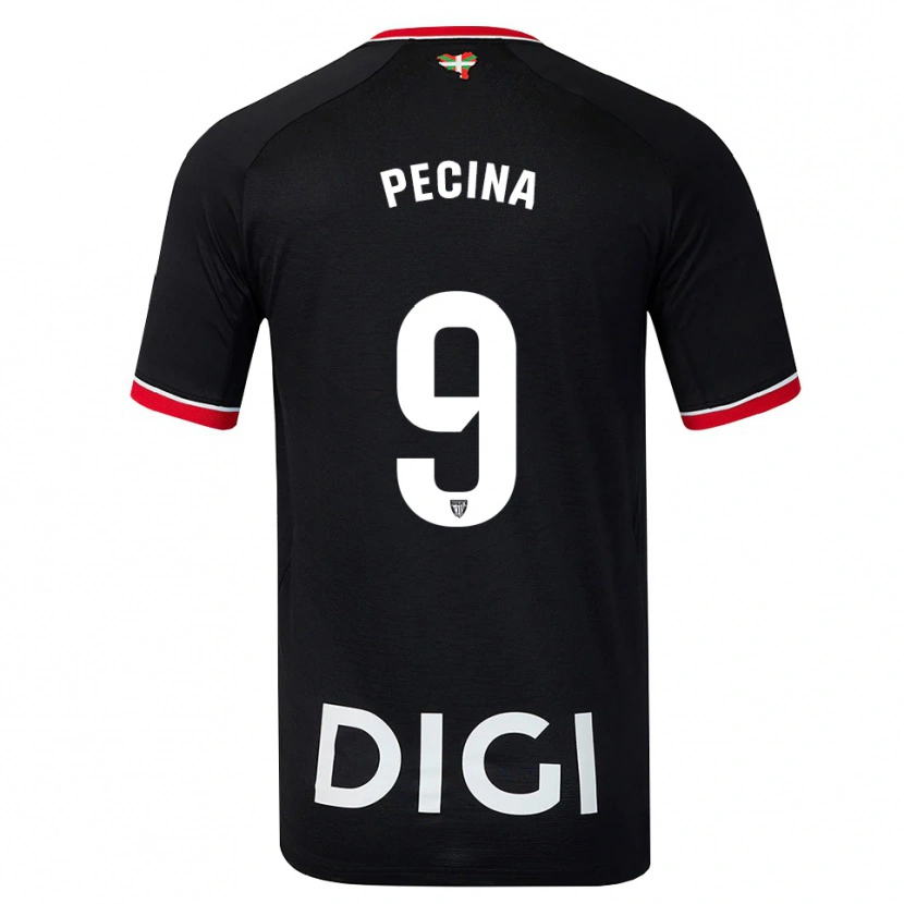 Danxen Dames Ander Peciña #9 Zwart Wit Rood Uitshirt Uittenue 2026/27 T-Shirt