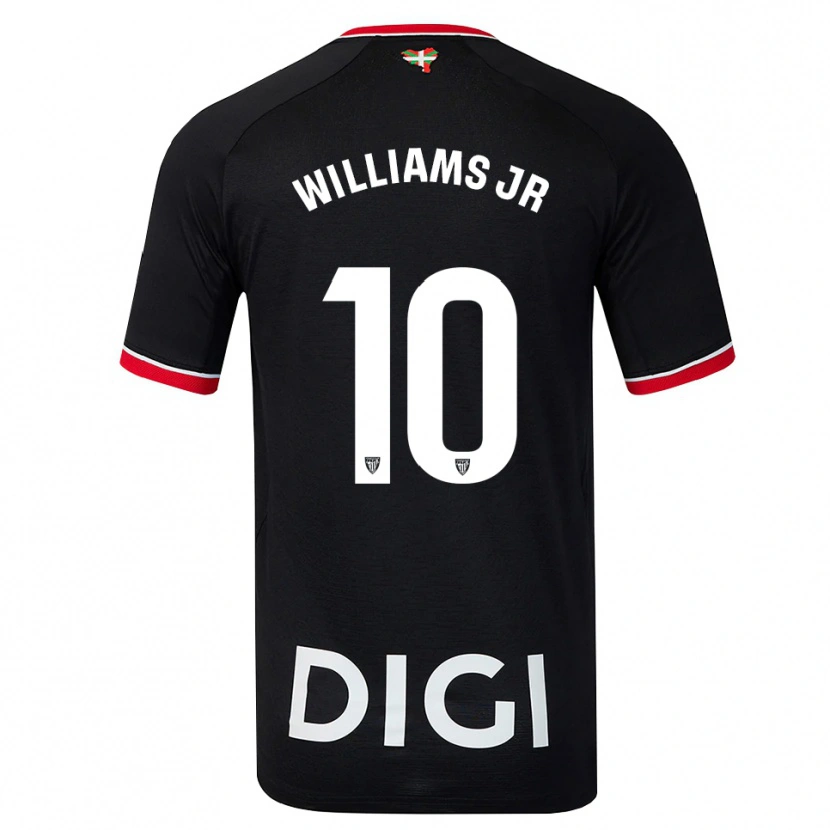 Danxen Dames Nico Williams #10 Zwart Wit Rood Uitshirt Uittenue 2026/27 T-Shirt