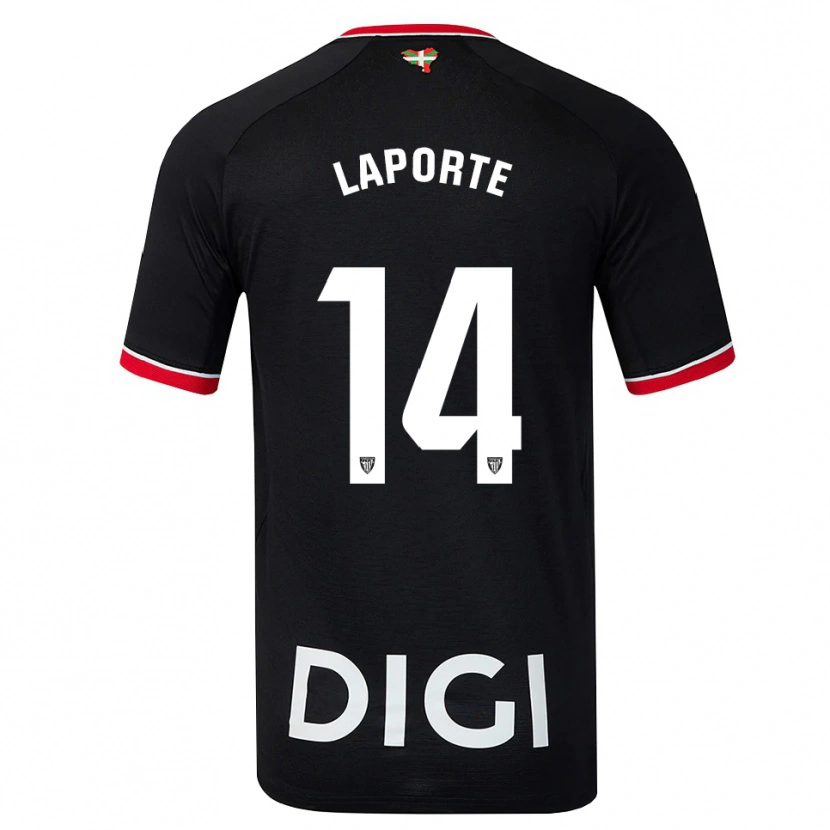Danxen Dames Aymeric Laporte #14 Zwart Wit Rood Uitshirt Uittenue 2026/27 T-Shirt