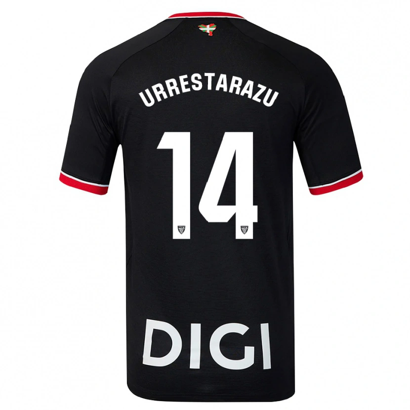 Danxen Dames Mikel Urrestarazu #14 Zwart Wit Rood Uitshirt Uittenue 2026/27 T-Shirt