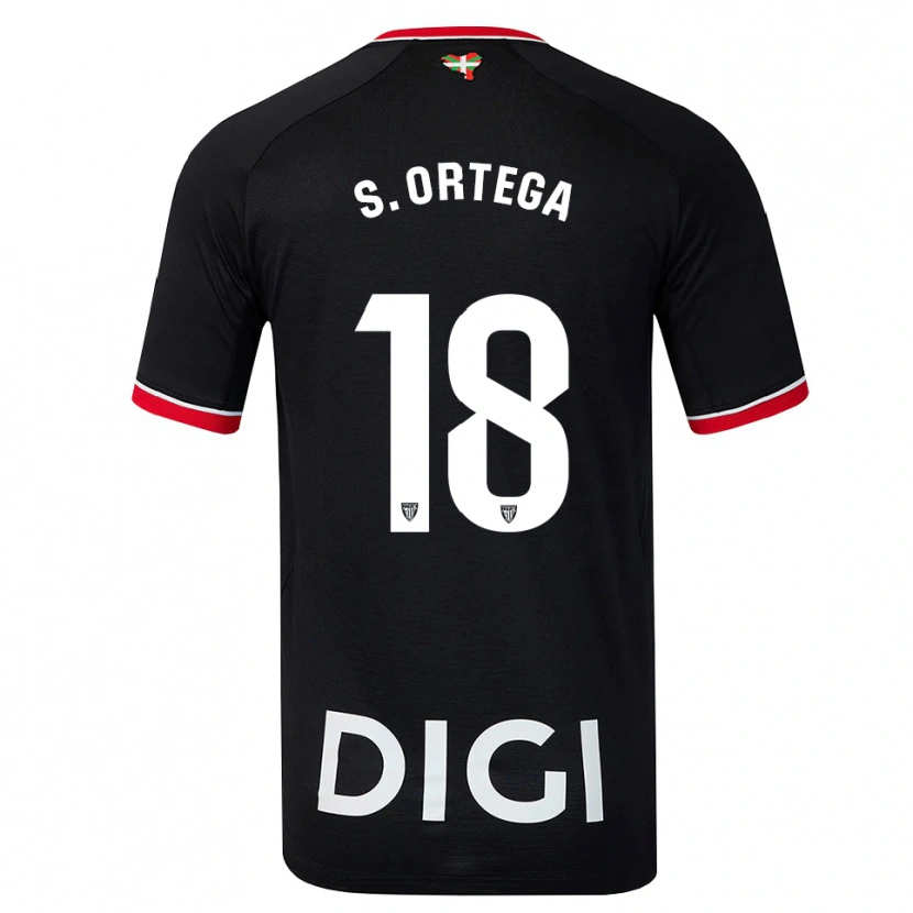 Danxen Dames Sara Ortega Ruiz #18 Zwart Wit Rood Uitshirt Uittenue 2026/27 T-Shirt