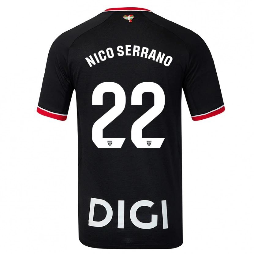 Danxen Dames Nico Serrano #22 Zwart Wit Rood Uitshirt Uittenue 2026/27 T-Shirt