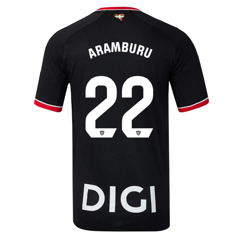 Danxen Dames Beñat Aramburu #22 Zwart Wit Rood Uitshirt Uittenue 2026/27 T-Shirt