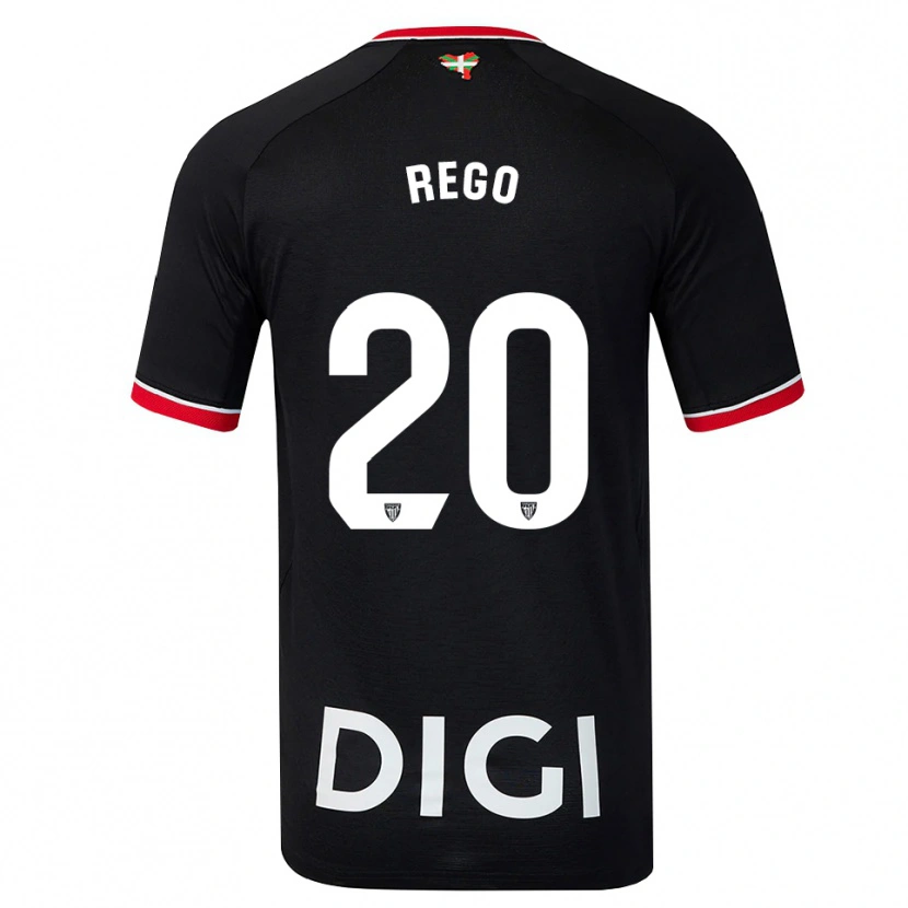 Danxen Dames Alejandro Rego #20 Zwart Wit Rood Uitshirt Uittenue 2026/27 T-Shirt