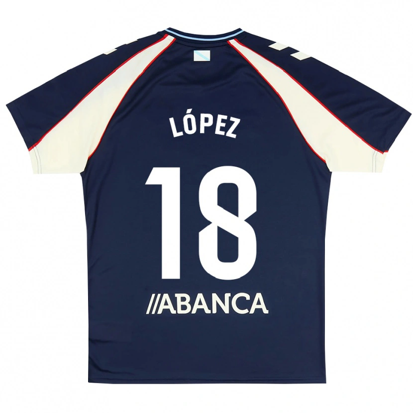 Danxen Dames Diego López #18 Koninklijk Blauw Rood Wit Uitshirt Uittenue 2026/27 T-Shirt