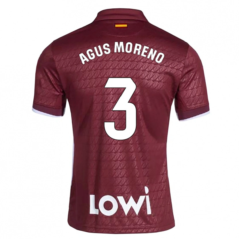 Danxen Dames Agus Moreno #3 Donkerrood Wit Uitshirt Uittenue 2026/27 T-Shirt