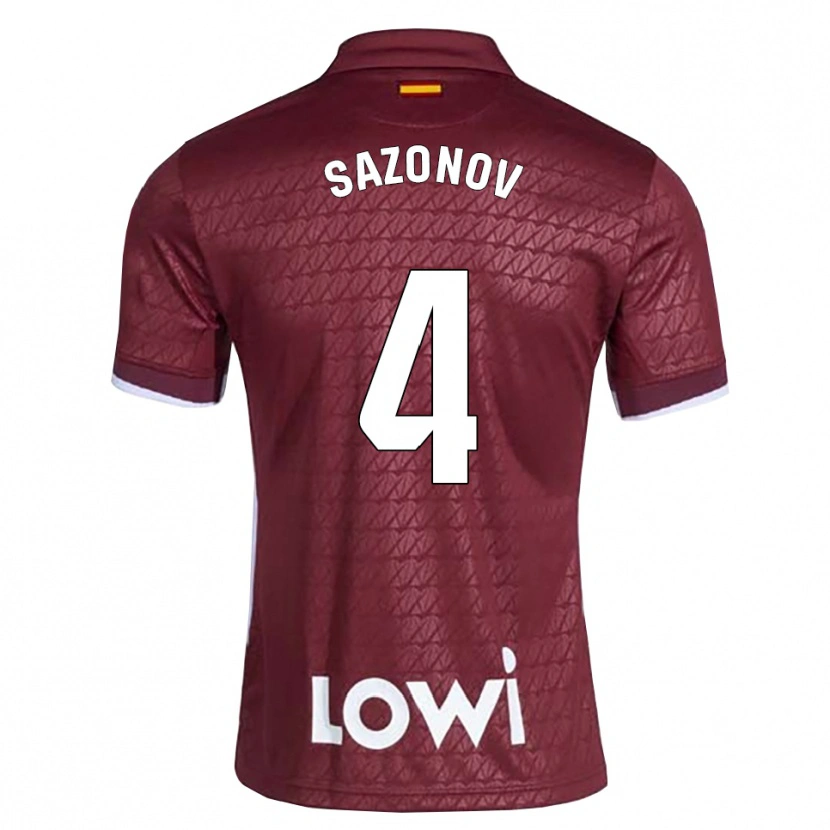 Danxen Dames Saba Sazonov #4 Donkerrood Wit Uitshirt Uittenue 2026/27 T-Shirt