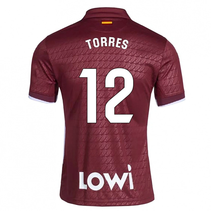 Danxen Dames Rubén Torres #12 Donkerrood Wit Uitshirt Uittenue 2026/27 T-Shirt