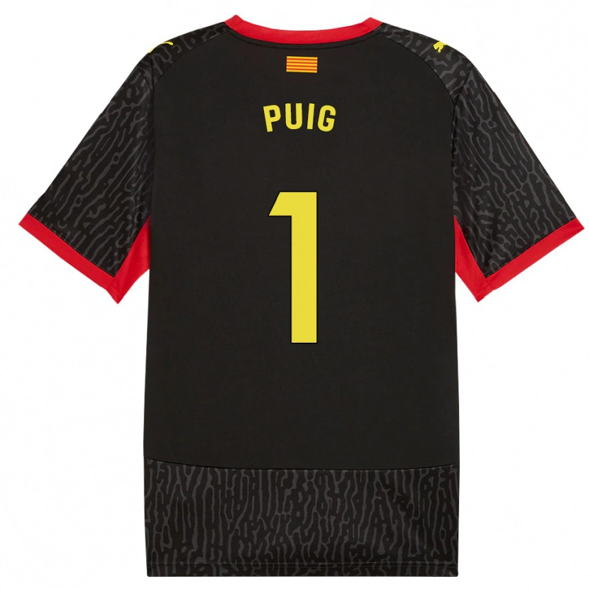 Danxen Dames Sergi Puig #1 Zwart Geel Rood Uitshirt Uittenue 2026/27 T-Shirt