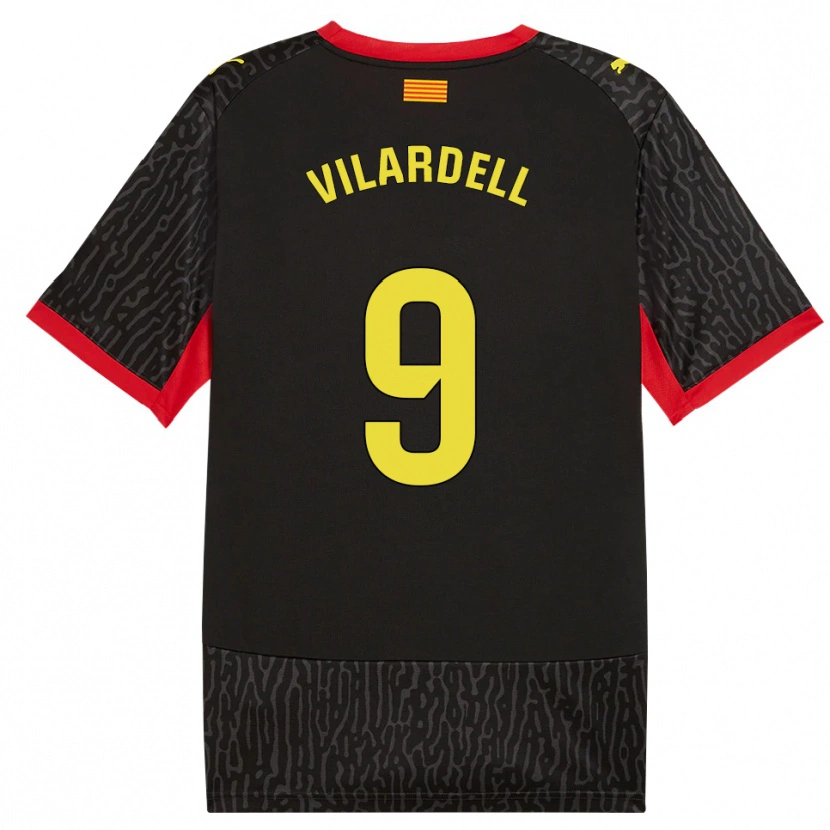 Danxen Dames Júlia Vilardell #9 Zwart Geel Rood Uitshirt Uittenue 2026/27 T-Shirt