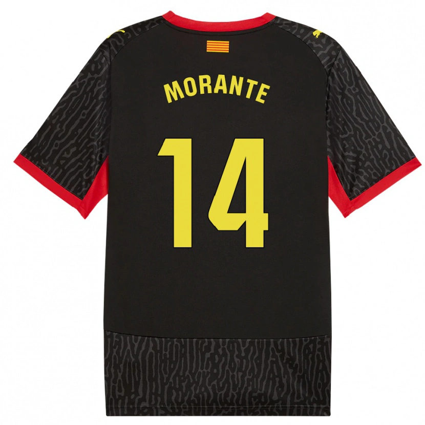 Danxen Dames Iván Morante #14 Zwart Geel Rood Uitshirt Uittenue 2026/27 T-Shirt